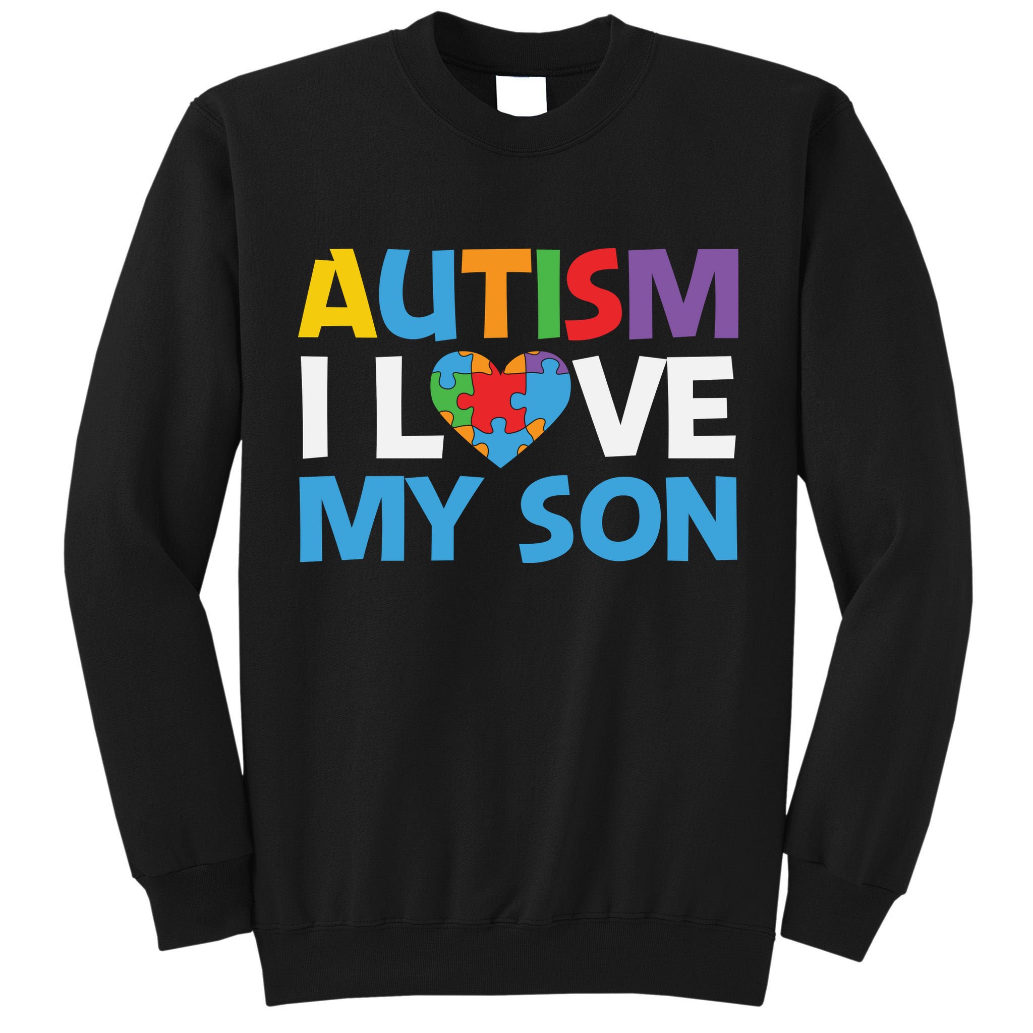 Autism Heart Love Autism Puzzle, Autism Mom Tall Sweatshirt