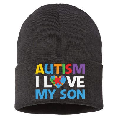 Autism Heart Love Autism Puzzle, Autism Mom Sustainable Knit Beanie