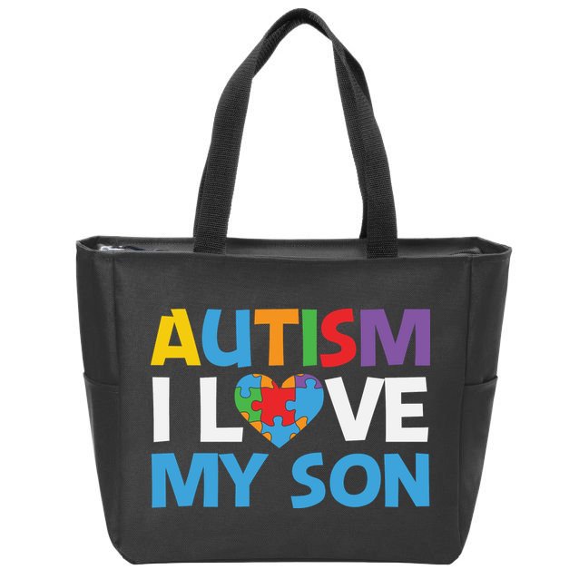Autism Heart Love Autism Puzzle, Autism Mom Zip Tote Bag
