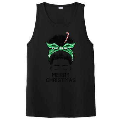 Afro Hairbun Merry Christmas African Black Xmas Mom Funny PosiCharge Competitor Tank