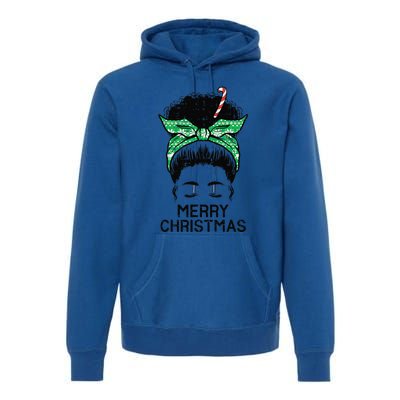 Afro Hairbun Merry Christmas African Black Xmas Mom Funny Premium Hoodie