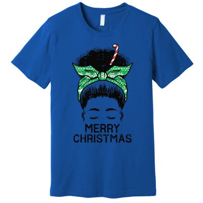 Afro Hairbun Merry Christmas African Black Xmas Mom Funny Premium T-Shirt