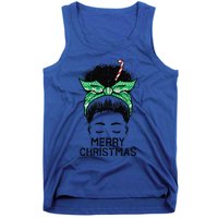 Afro Hairbun Merry Christmas African Black Xmas Mom Funny Tank Top