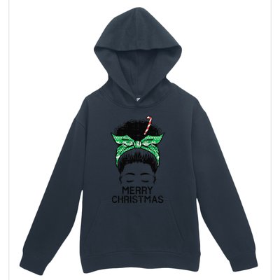 Afro Hairbun Merry Christmas African Black Xmas Mom Funny Urban Pullover Hoodie