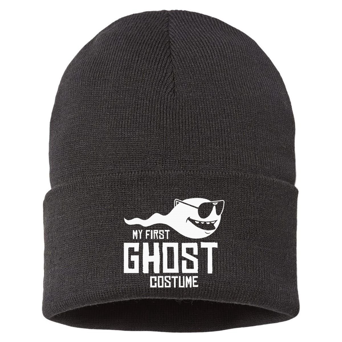 Adult Humor My First Ghost Costume Funny Halloween Gift Sustainable Knit Beanie
