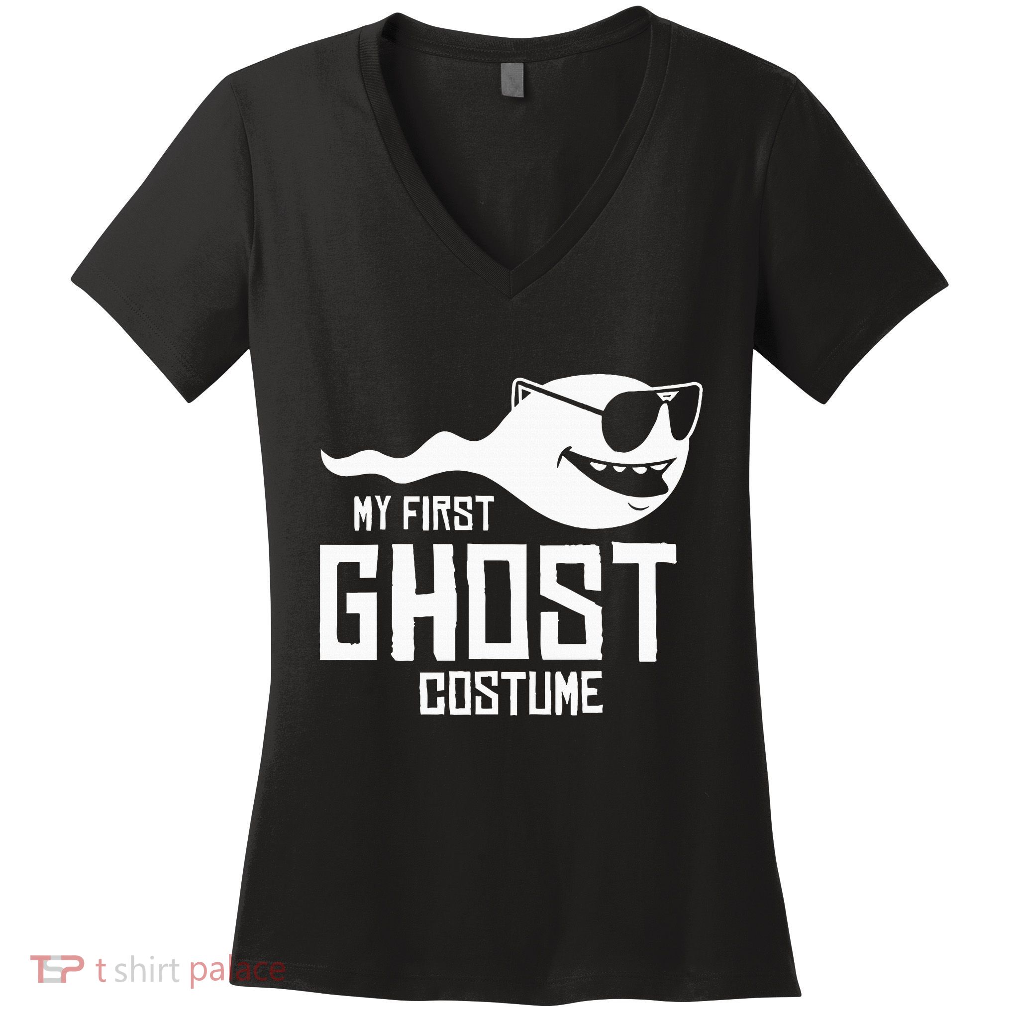 Adult Humor My First Ghost Costume Funny Halloween Gift Women's V-Neck T-Shirt