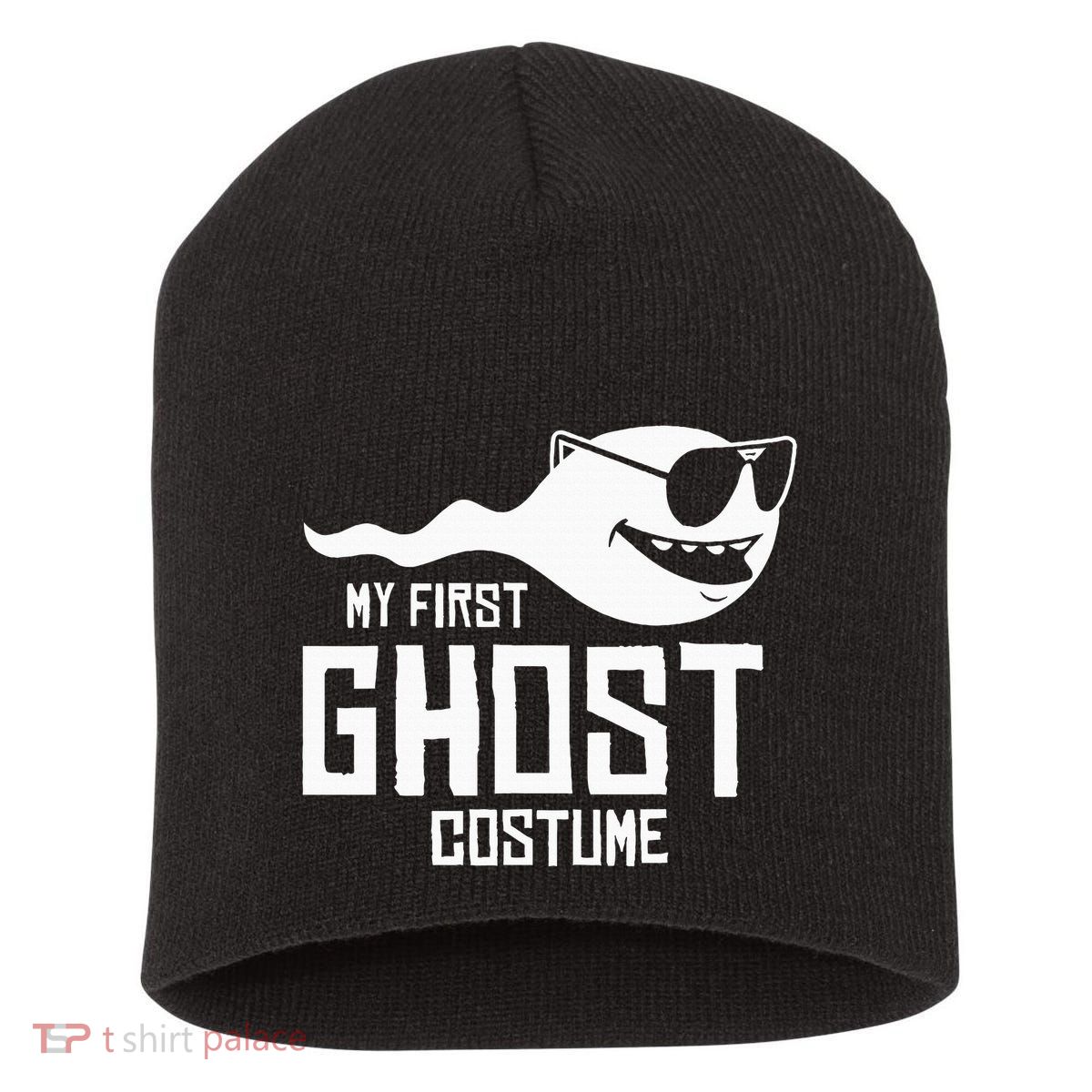 Adult Humor My First Ghost Costume Funny Halloween Gift Short Acrylic Beanie