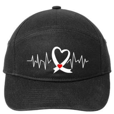 American Heart Month Heart Health Awareness Heart Disease Gift 7-Panel Snapback Hat