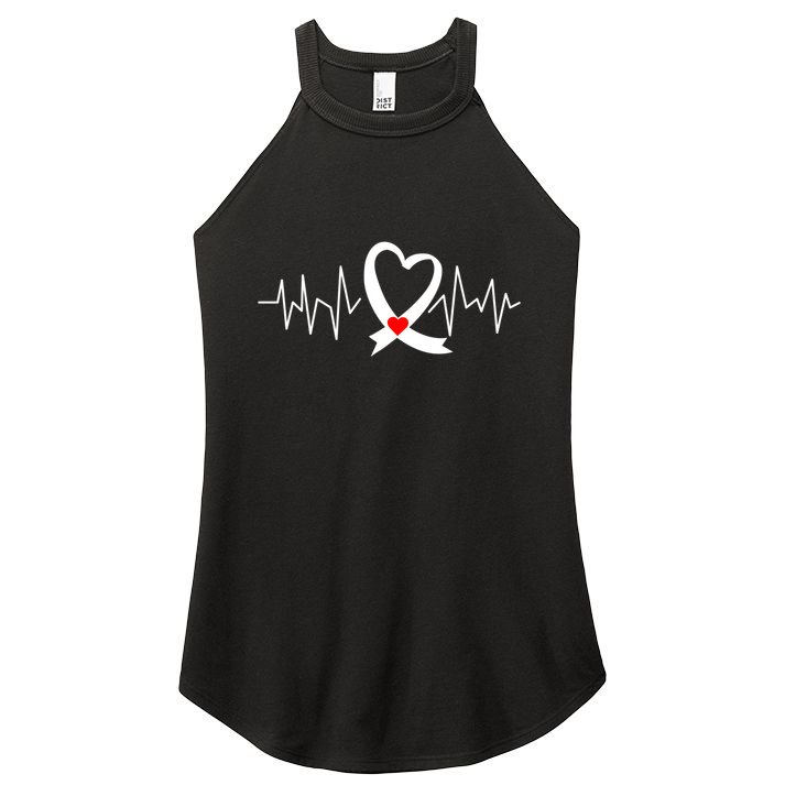 American Heart Month Heart Health Awareness Heart Disease Gift Women's Perfect Tri Rocker Tank