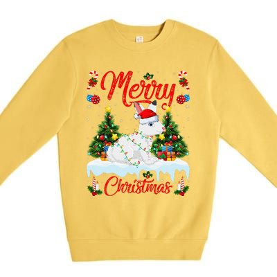 Arctic Hare Merry Christmas Tree Lights Arctic Hare Xmas Premium Crewneck Sweatshirt