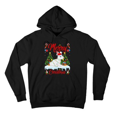 Arctic Hare Merry Christmas Tree Lights Arctic Hare Xmas Hoodie