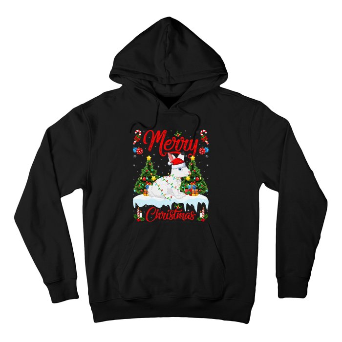 Arctic Hare Merry Christmas Tree Lights Arctic Hare Xmas Hoodie