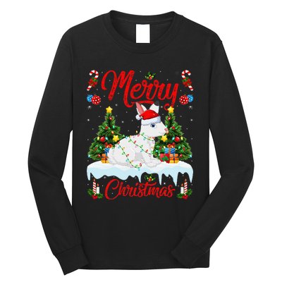 Arctic Hare Merry Christmas Tree Lights Arctic Hare Xmas Long Sleeve Shirt