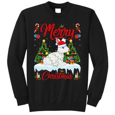 Arctic Hare Merry Christmas Tree Lights Arctic Hare Xmas Sweatshirt