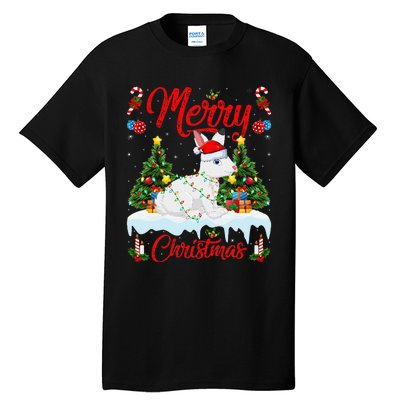 Arctic Hare Merry Christmas Tree Lights Arctic Hare Xmas Tall T-Shirt