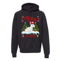 Arctic Hare Merry Christmas Tree Lights Arctic Hare Xmas Premium Hoodie