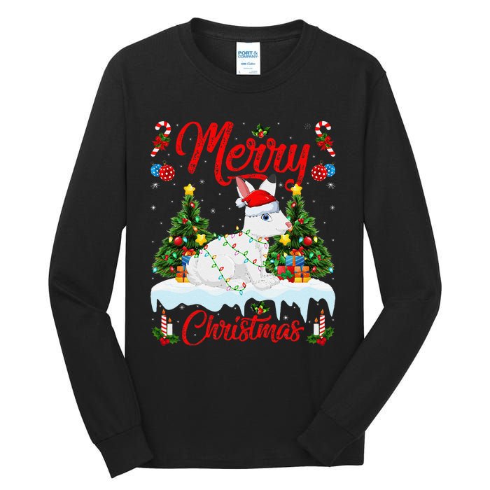 Arctic Hare Merry Christmas Tree Lights Arctic Hare Xmas Tall Long Sleeve T-Shirt