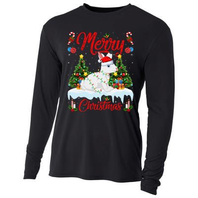 Arctic Hare Merry Christmas Tree Lights Arctic Hare Xmas Cooling Performance Long Sleeve Crew