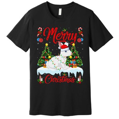 Arctic Hare Merry Christmas Tree Lights Arctic Hare Xmas Premium T-Shirt