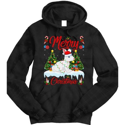 Arctic Hare Merry Christmas Tree Lights Arctic Hare Xmas Tie Dye Hoodie