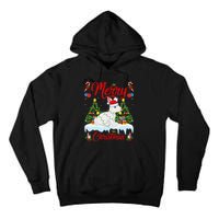 Arctic Hare Merry Christmas Tree Lights Arctic Hare Xmas Tall Hoodie