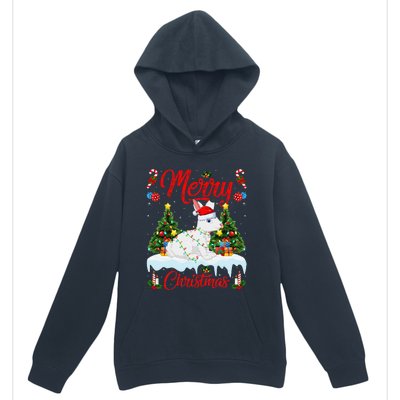 Arctic Hare Merry Christmas Tree Lights Arctic Hare Xmas Urban Pullover Hoodie