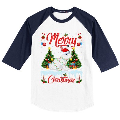 Arctic Hare Merry Christmas Tree Lights Arctic Hare Xmas Baseball Sleeve Shirt