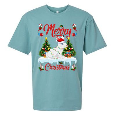 Arctic Hare Merry Christmas Tree Lights Arctic Hare Xmas Sueded Cloud Jersey T-Shirt