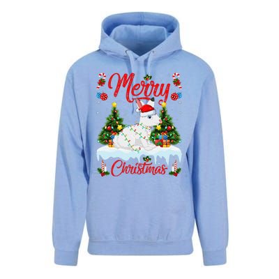 Arctic Hare Merry Christmas Tree Lights Arctic Hare Xmas Unisex Surf Hoodie