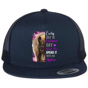 Afghan Hound Mom Funny Valentines Day Dog Lovers Afghanistan Cute Gift Flat Bill Trucker Hat