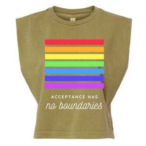 Acceptance Has No Limits To Lgbt Gift Garment-Dyed Women's Muscle Tee