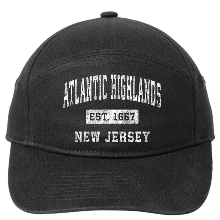 Atlantic Highlands New Jersey Nj Vintage Established Sports 7-Panel Snapback Hat