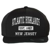 Atlantic Highlands New Jersey Nj Vintage Established Sports Wool Snapback Cap