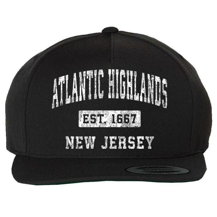 Atlantic Highlands New Jersey Nj Vintage Established Sports Wool Snapback Cap