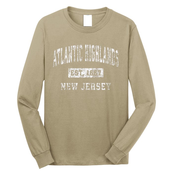 Atlantic Highlands New Jersey Nj Vintage Established Long Sleeve Shirt