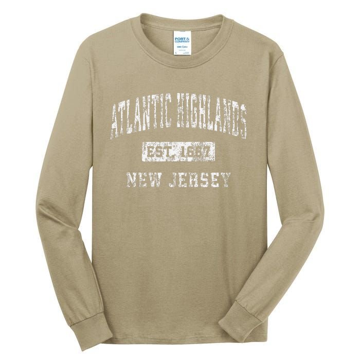 Atlantic Highlands New Jersey Nj Vintage Established Tall Long Sleeve T-Shirt