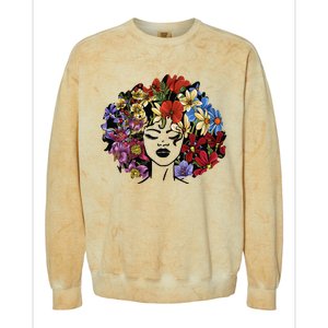 Afro Hair Natural Black History Juneteenth Pride Colorblast Crewneck Sweatshirt