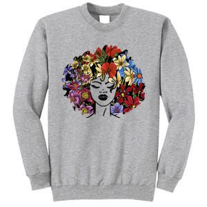 Afro Hair Natural Black History Juneteenth Pride Tall Sweatshirt