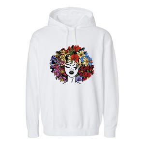 Afro Hair Natural Black History Juneteenth Pride Garment-Dyed Fleece Hoodie