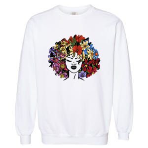 Afro Hair Natural Black History Juneteenth Pride Garment-Dyed Sweatshirt