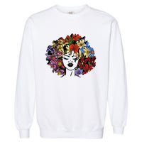 Afro Hair Natural Black History Juneteenth Pride Garment-Dyed Sweatshirt