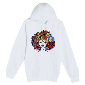 Afro Hair Natural Black History Juneteenth Pride Premium Pullover Hoodie