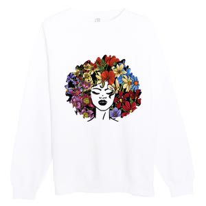 Afro Hair Natural Black History Juneteenth Pride Premium Crewneck Sweatshirt