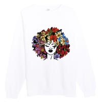 Afro Hair Natural Black History Juneteenth Pride Premium Crewneck Sweatshirt