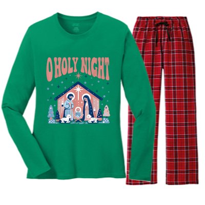 A Holy Night Women's Long Sleeve Flannel Pajama Set 