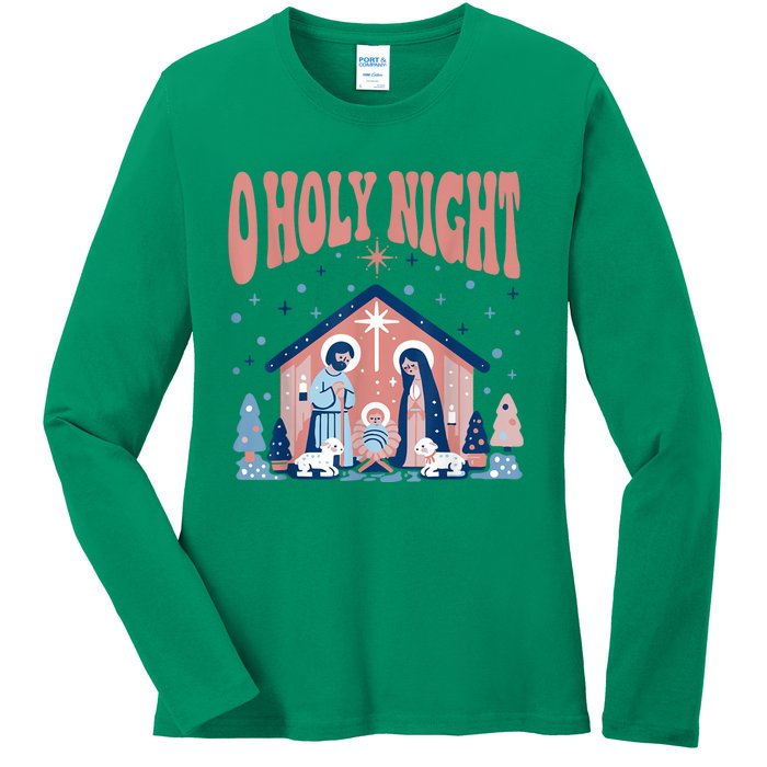 A Holy Night Ladies Long Sleeve Shirt