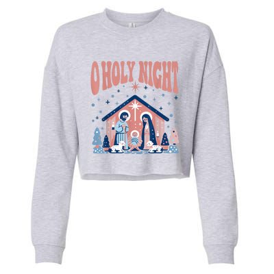 A Holy Night Cropped Pullover Crew