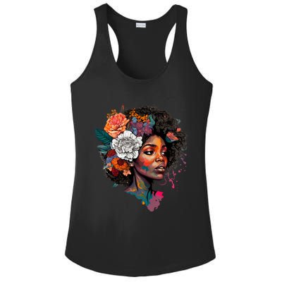 Afro Hair Natural Black History Gift Pride Black Melanin Gift Ladies PosiCharge Competitor Racerback Tank