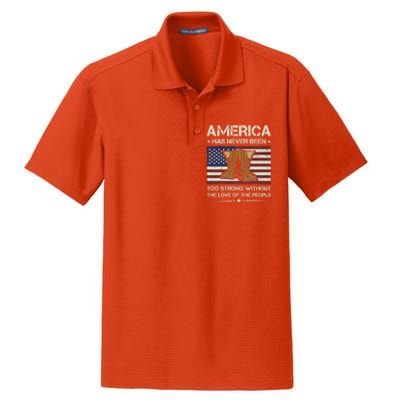 America Has Never Been Too Strong Army Veteran Meaningful Gift Dry Zone Grid Polo