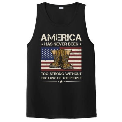 America Has Never Been Too Strong Army Veteran Meaningful Gift PosiCharge Competitor Tank